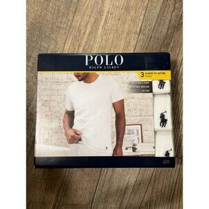 Polo Ralph Lauren Mens 3 Pack T Shirts Size Large Classic Fit Cotton Crews White